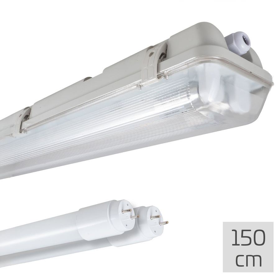 LED's Light Dubbele LED TL lamp 150 cm - compleet met LED buizen - Binnen en buiten - 6120 lm - 2x16.5W - 4000K - 185lm/w - Energielabel B TL verlichting LED.nl