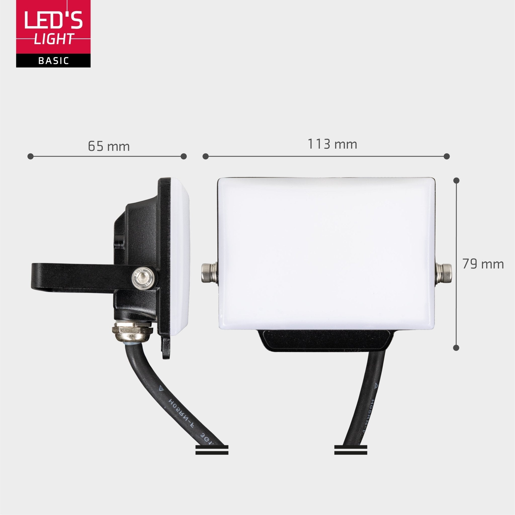 LED's Light Floodlight 900 met beugel - Universeel voor binnen en buiten - 10W - LED.nl