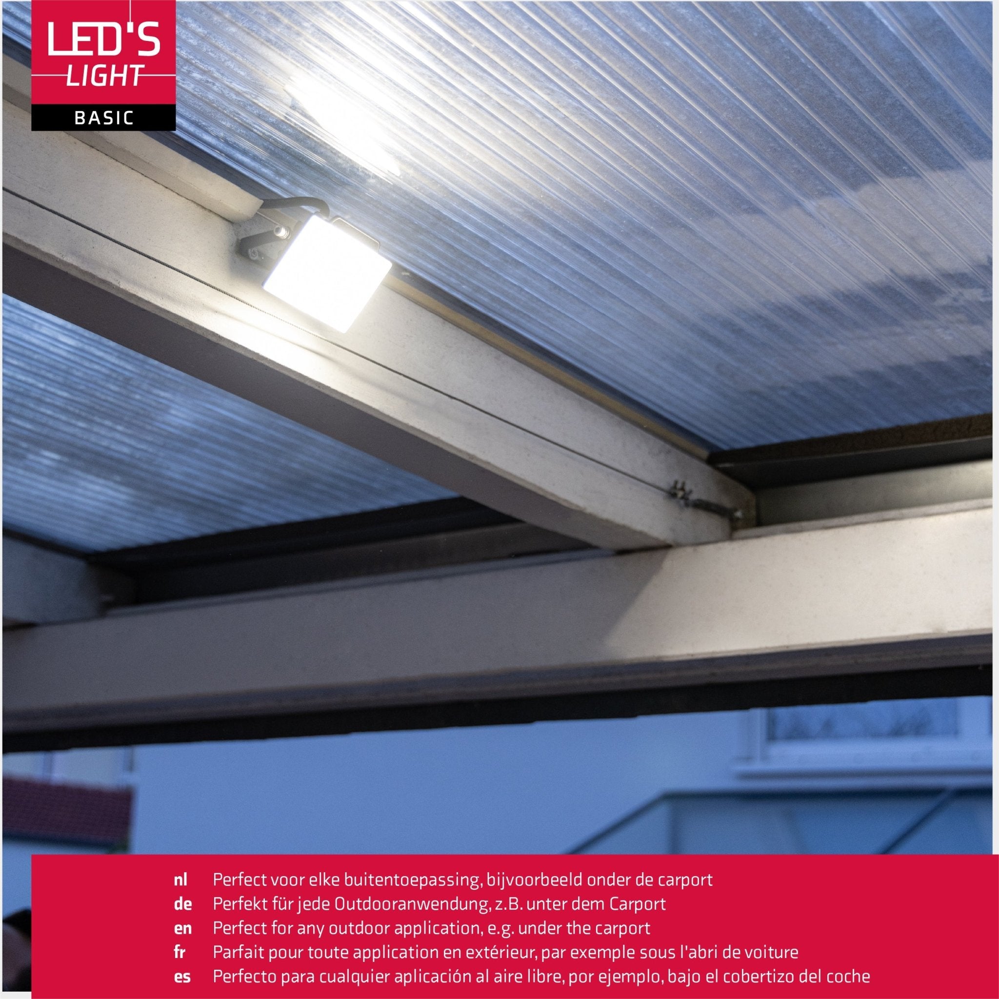 LED's Light Floodlight 900 met beugel - Universeel voor binnen en buiten - 10W - LED.nl