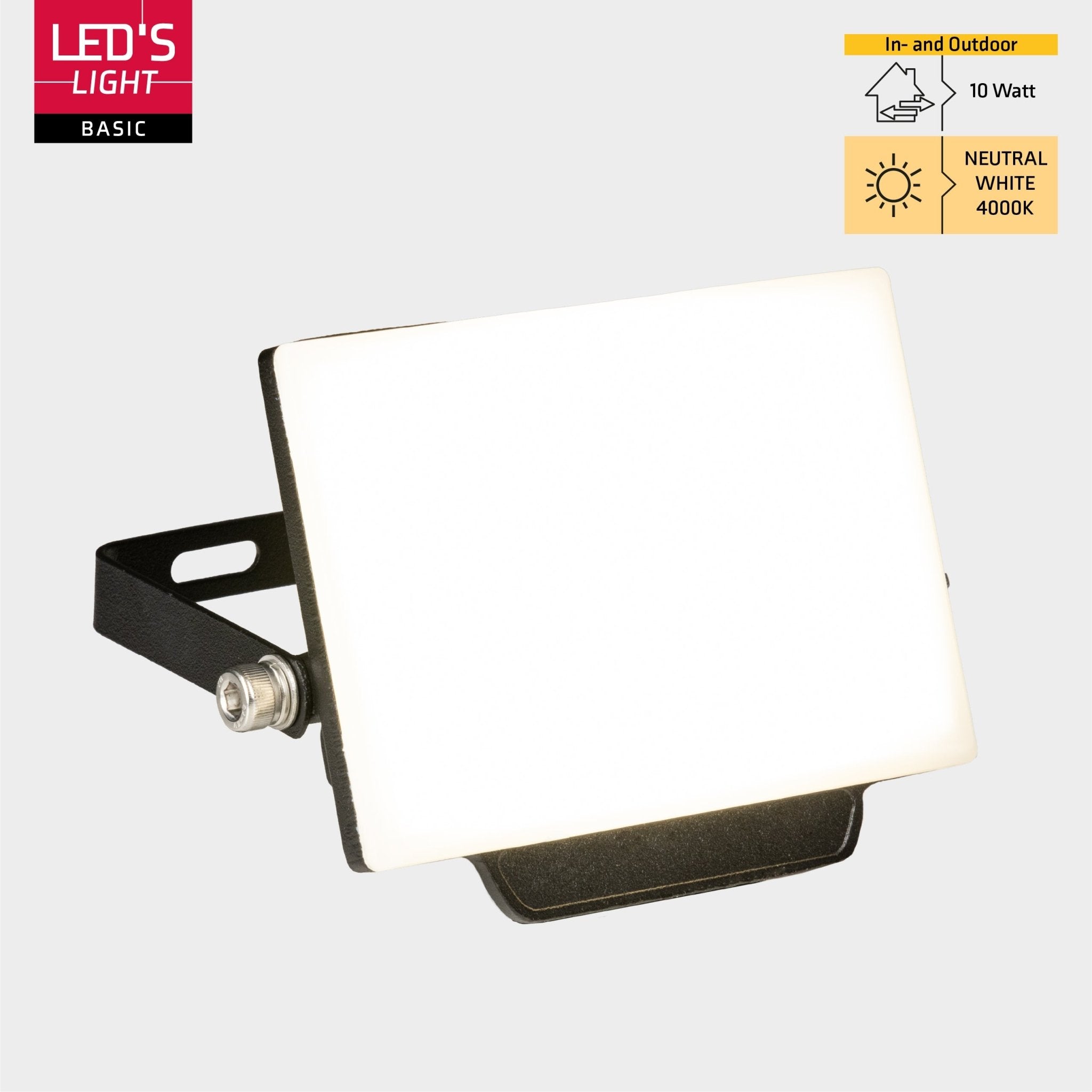 LED's Light Floodlight 900 met beugel - Universeel voor binnen en buiten - 10W - LED.nl