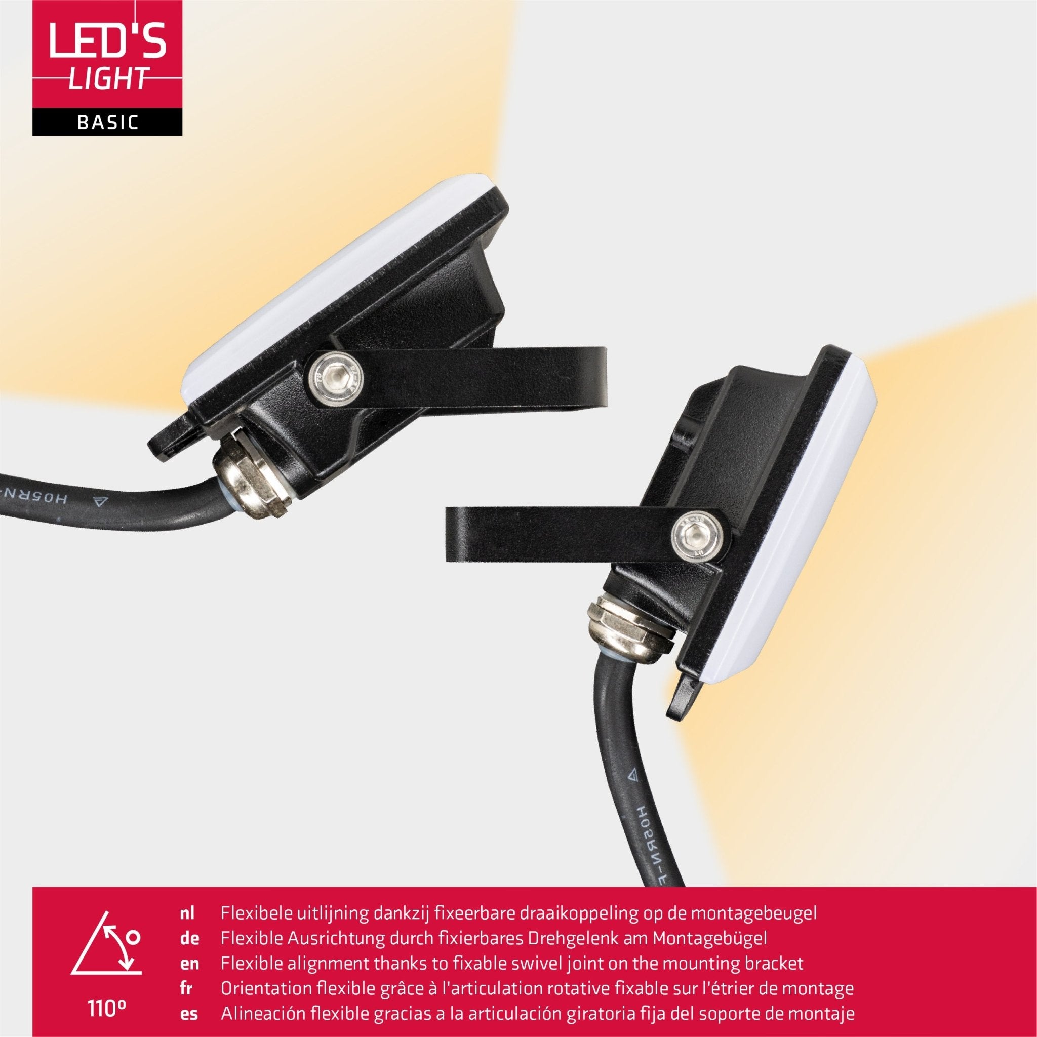 LED's Light Floodlight 900 met beugel - Universeel voor binnen en buiten - 10W - LED.nl