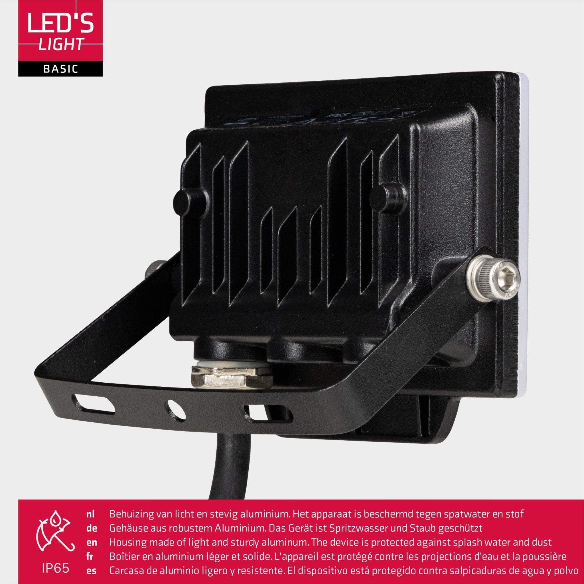 LED's Light Floodlight 900 met beugel - Universeel voor binnen en buiten - 10W - LED.nl