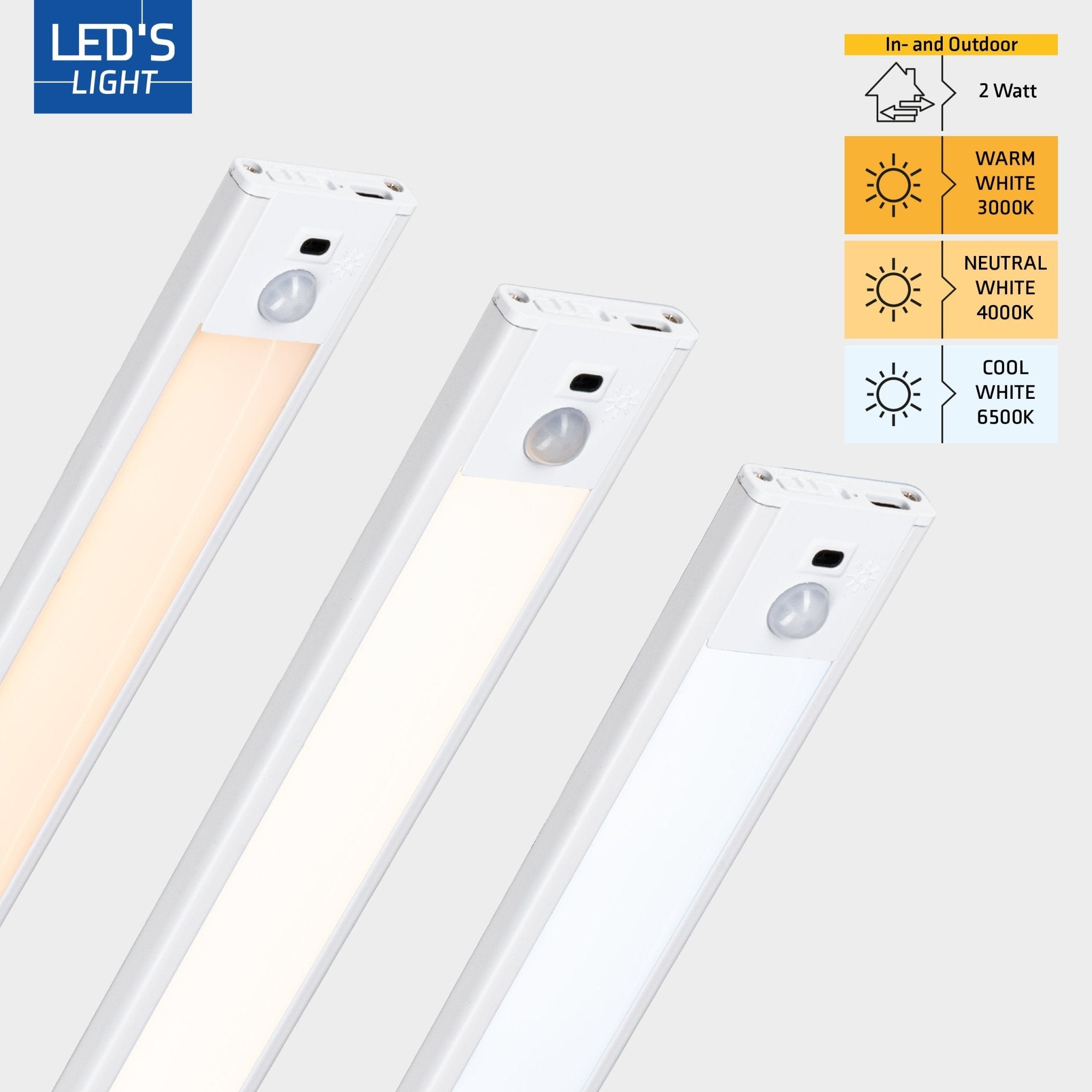 LED's Light Kastverlichting met sensor 40 cm - Oplaadbaar en draadloos - zwaai - en bewegingssensor - wit - LED.nl