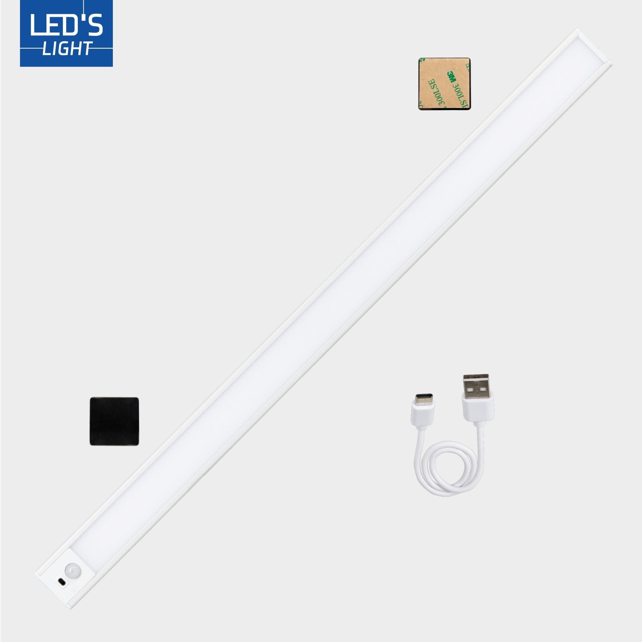LED's Light Kastverlichting met sensor 60 cm - Oplaadbaar en draadloos - zwaai - en bewegingssensor - wit - LED.nl