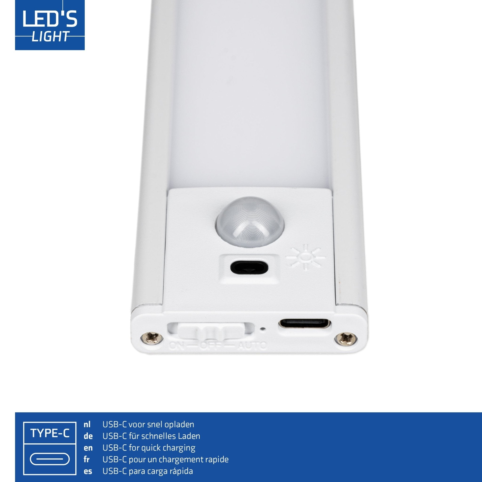 LED's Light Kastverlichting met sensor 80 cm - Oplaadbaar en draadloos - zwaai - en bewegingssensor - wit - LED.nl