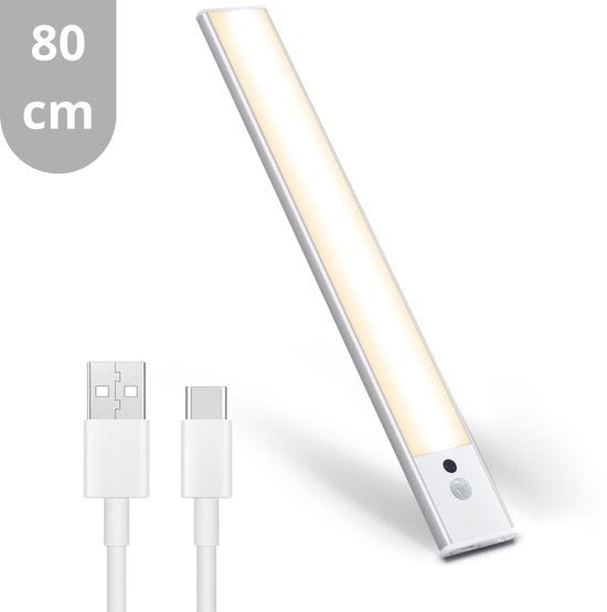 LED's Light Kastverlichting met sensor 80 cm - Oplaadbaar en draadloos - zwaai - en bewegingssensor - wit - LED.nl