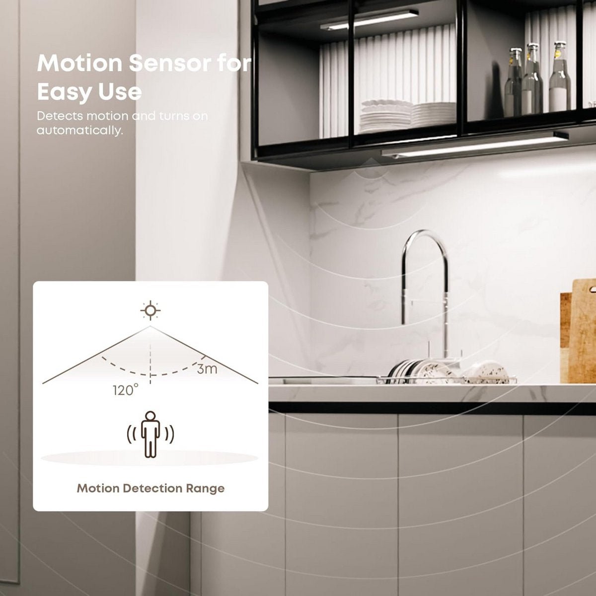 LED's Light Kastverlichting met sensor 80 cm - Oplaadbaar en draadloos - zwaai - en bewegingssensor - wit - LED.nl