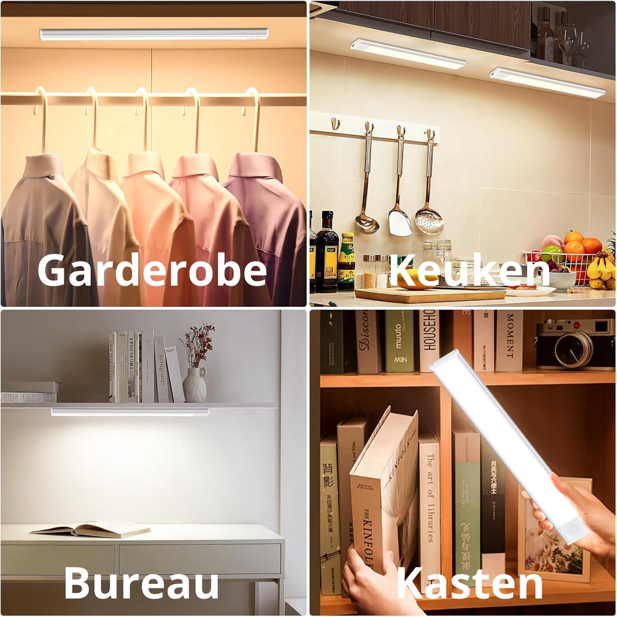 LED's Light Kastverlichting met sensor 80 cm - Oplaadbaar en draadloos - zwaai - en bewegingssensor - wit - LED.nl