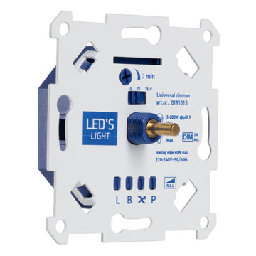LED's Light Einbau-LED-Dimmer – Universeller Dimmer, geeignet für alle LED-Leuchten – 250 W – Stufenloses Dimmen – Niedrigtarif- und Vorlaufdimmung - LED.de