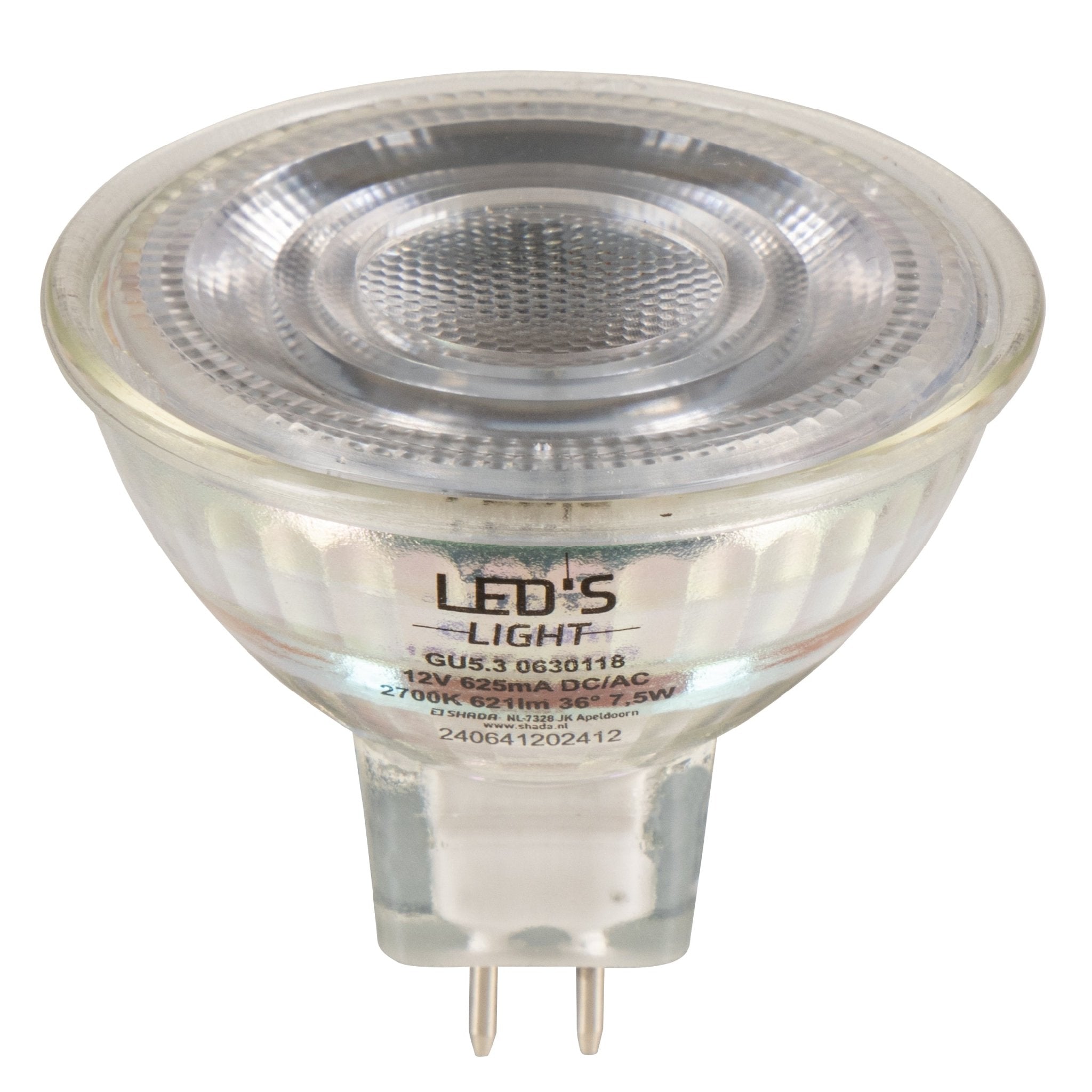 LED's Light LED lamp met GU5.3 fitting - Dimbaar warm wit - 7W vervangt 50W - MR16 - LED.nl