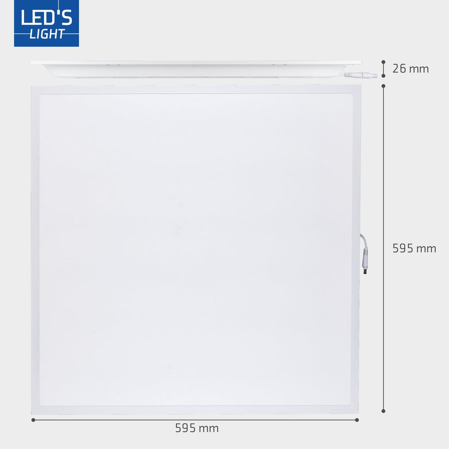 LED-Panel 595 x 595 mm – Quadratisch – Neutralweiß (4000 K) – 4000 Lumen – 40 W - LED.de