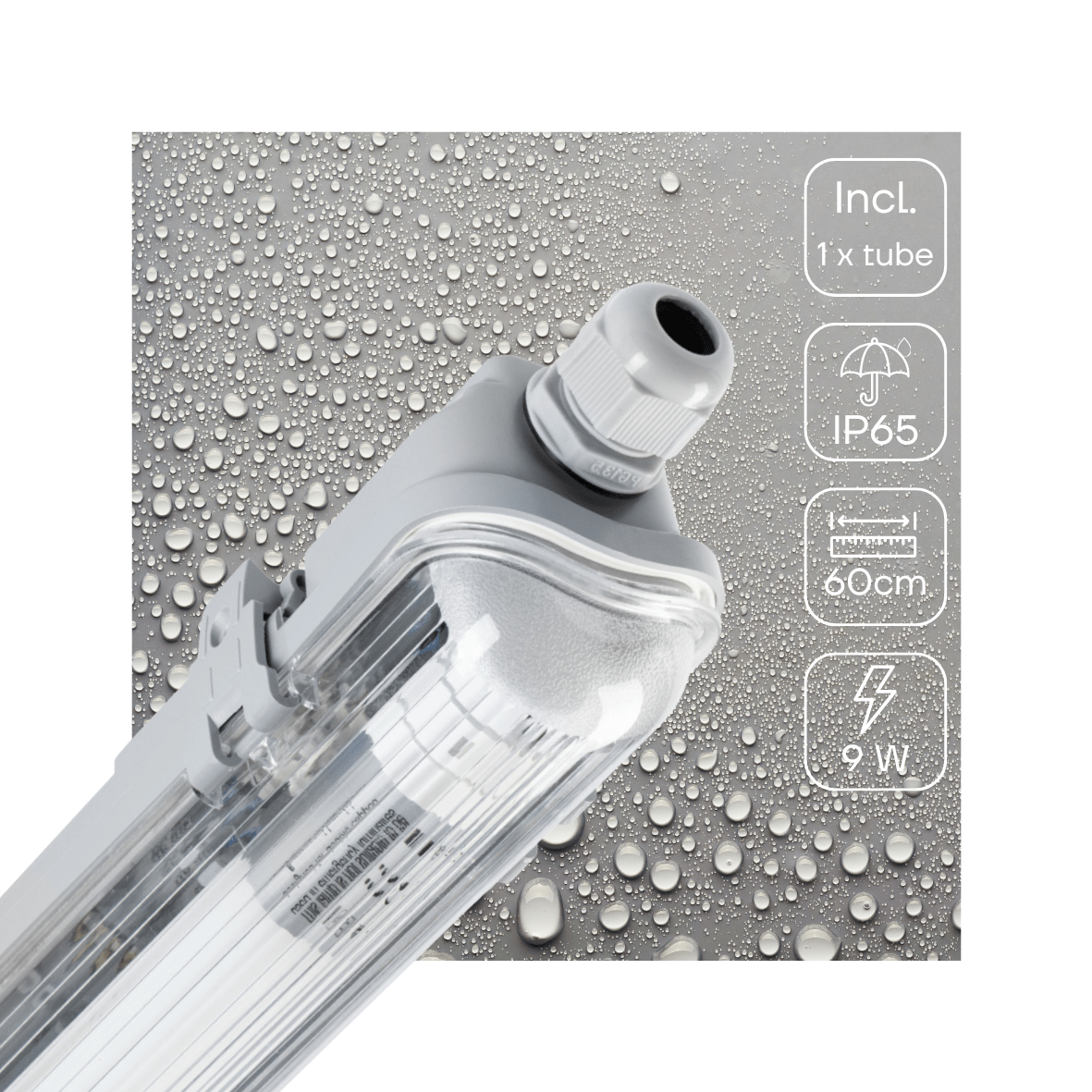 LED's Light LED TL armatuur 60 cm compleet met LED TL buis - 900 lm - 9W - 4000K - LED.nl
