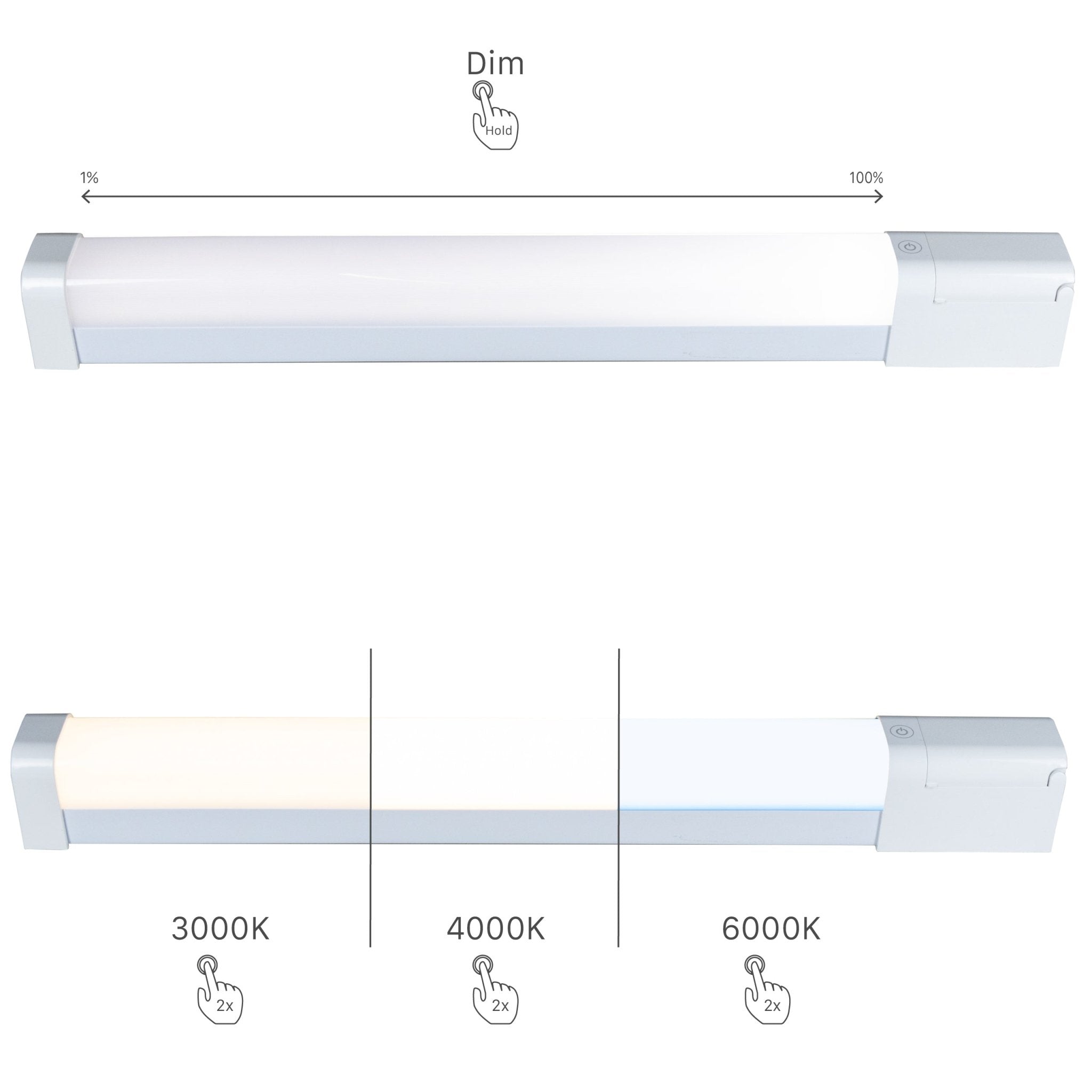 LED's Light Licht balk 60 cm met extra stopcontact - Dimbaar - Geschikt voor badkamer - 1700 lm - LED.nl