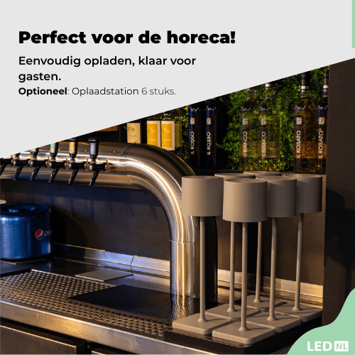 LED's Light Oplaadbare LED Tafellamp - Dimbaar via aanraking - Binnen en buiten - Grijs Tafellampenen LED.nl