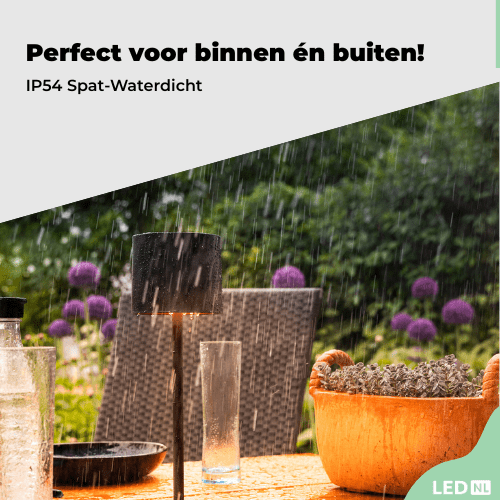 LED's Light Oplaadbare LED Tafellamp - Dimbaar via aanraking - Binnen en buiten - Zwart Tafellampen LED.nl