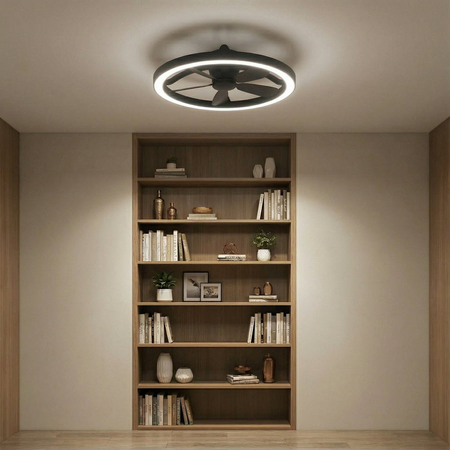 LED's Light Plafond ventilator met lamp Zwart 61,3cm - 27W - 2500lm - Verstelbare kleurtemperatuur - Dimbaar - Incl afstandbediening Plafondventilatoren LED.nl