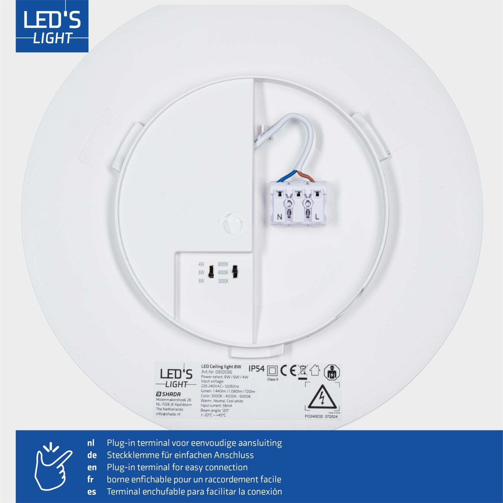 LED's Light Plafondlamp 25 cm - 6 lichtstanden - Geschikt voor alle binnenruimtes - IP54 - LED.nl