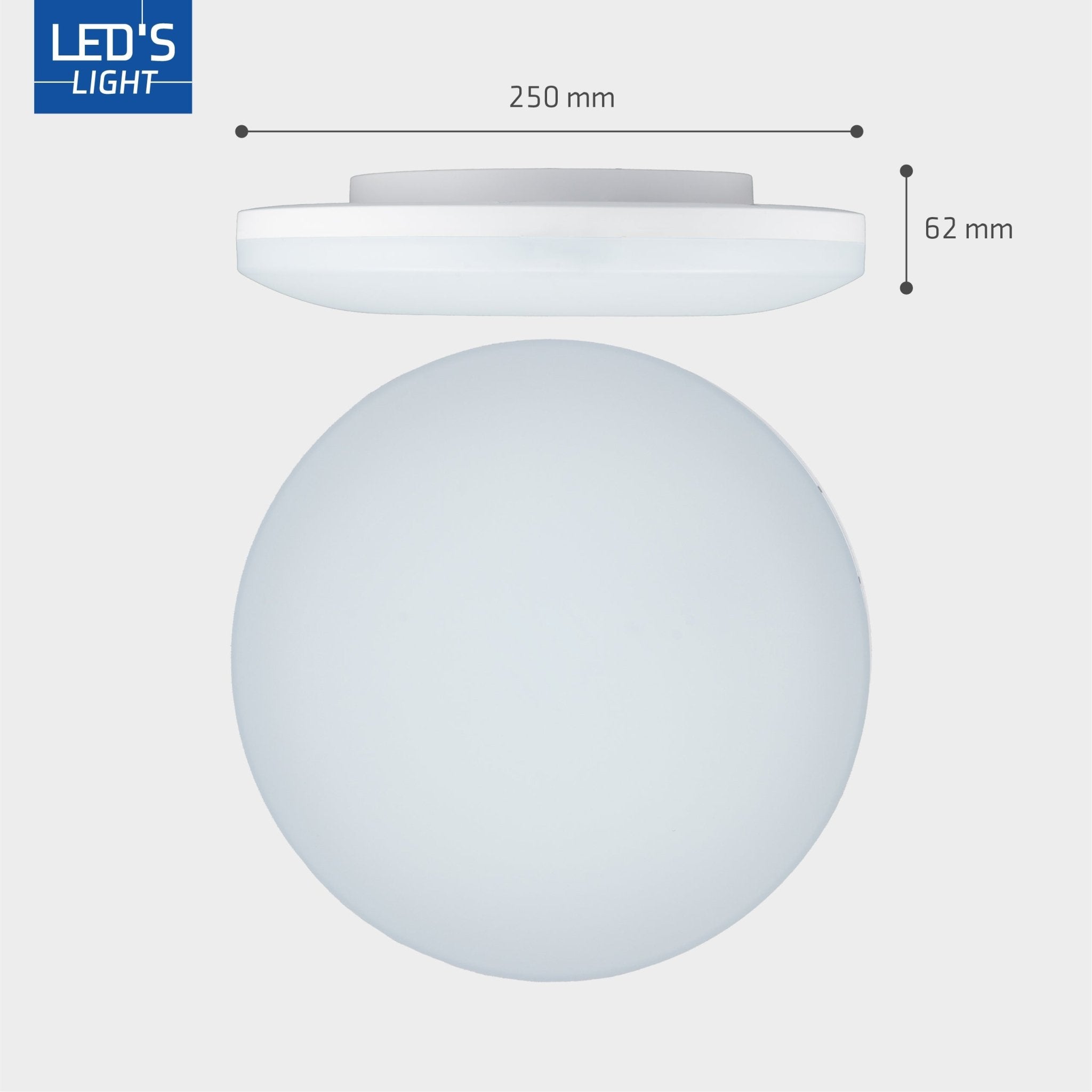 LED's Light Plafondlamp 25 cm - 6 lichtstanden - Geschikt voor alle binnenruimtes - IP54 - LED.nl