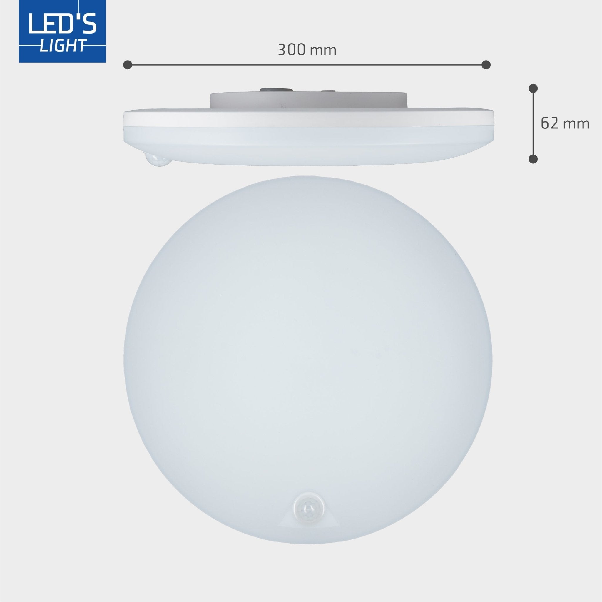 LED's light Plafondlamp met bewegingssensor en schemersensor - dimbaar in 6 standen - IP54 - 30 cm - LED.nl