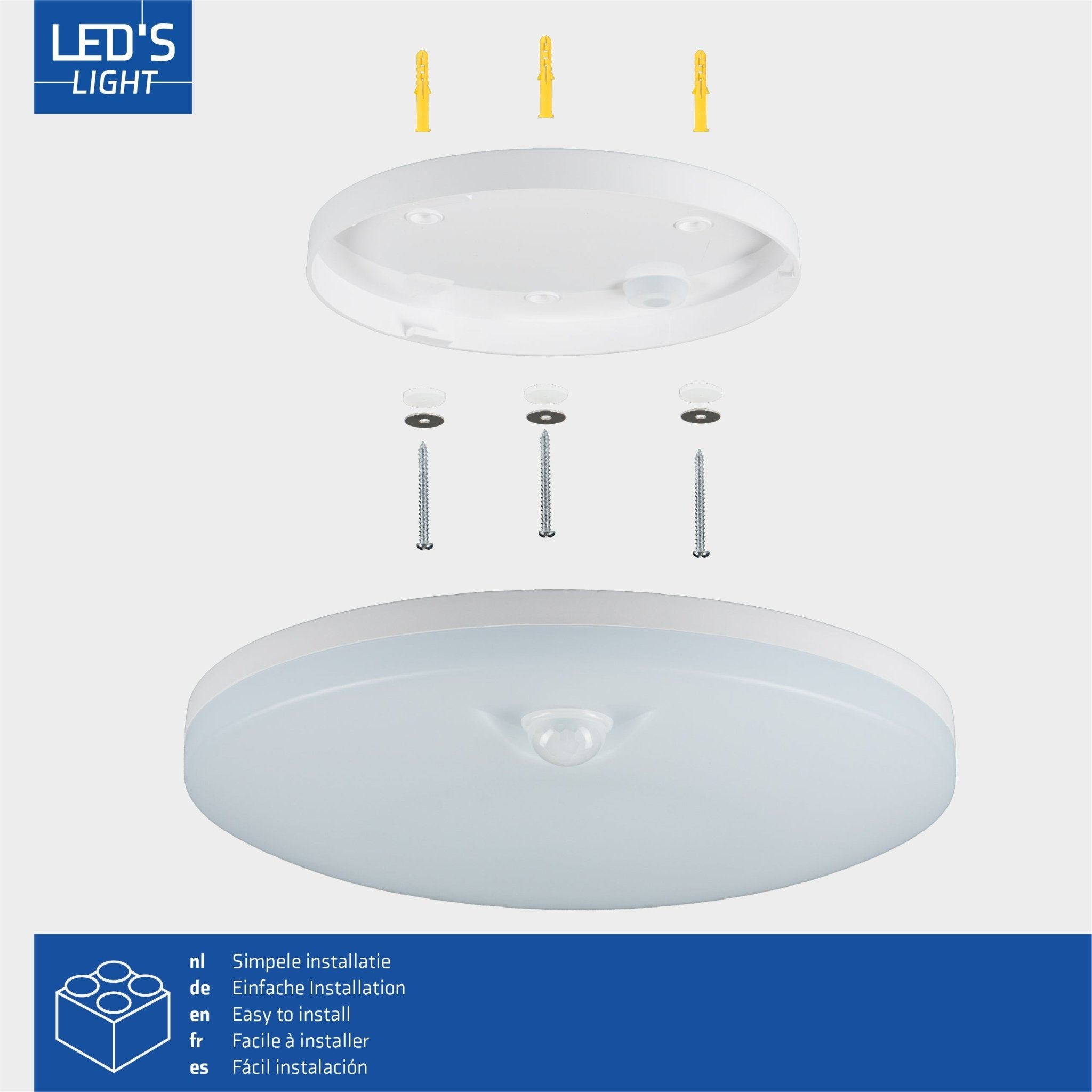 LED's light Plafondlamp met bewegingssensor en schemersensor - dimbaar in 6 standen - IP54 - 30 cm - LED.nl
