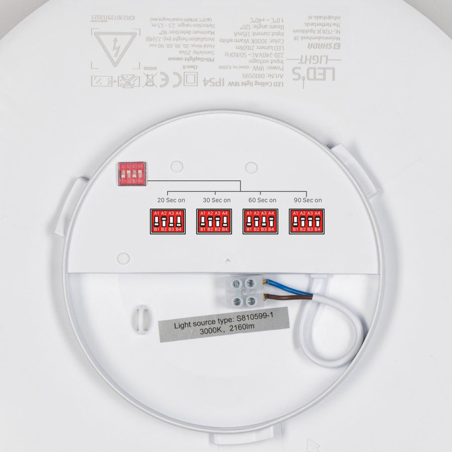 LED's Light Plafondlamp met Sensor 2100 - Bewegingsdetectie - 18W - Ø 30 cm Plafondlampen LED.nl