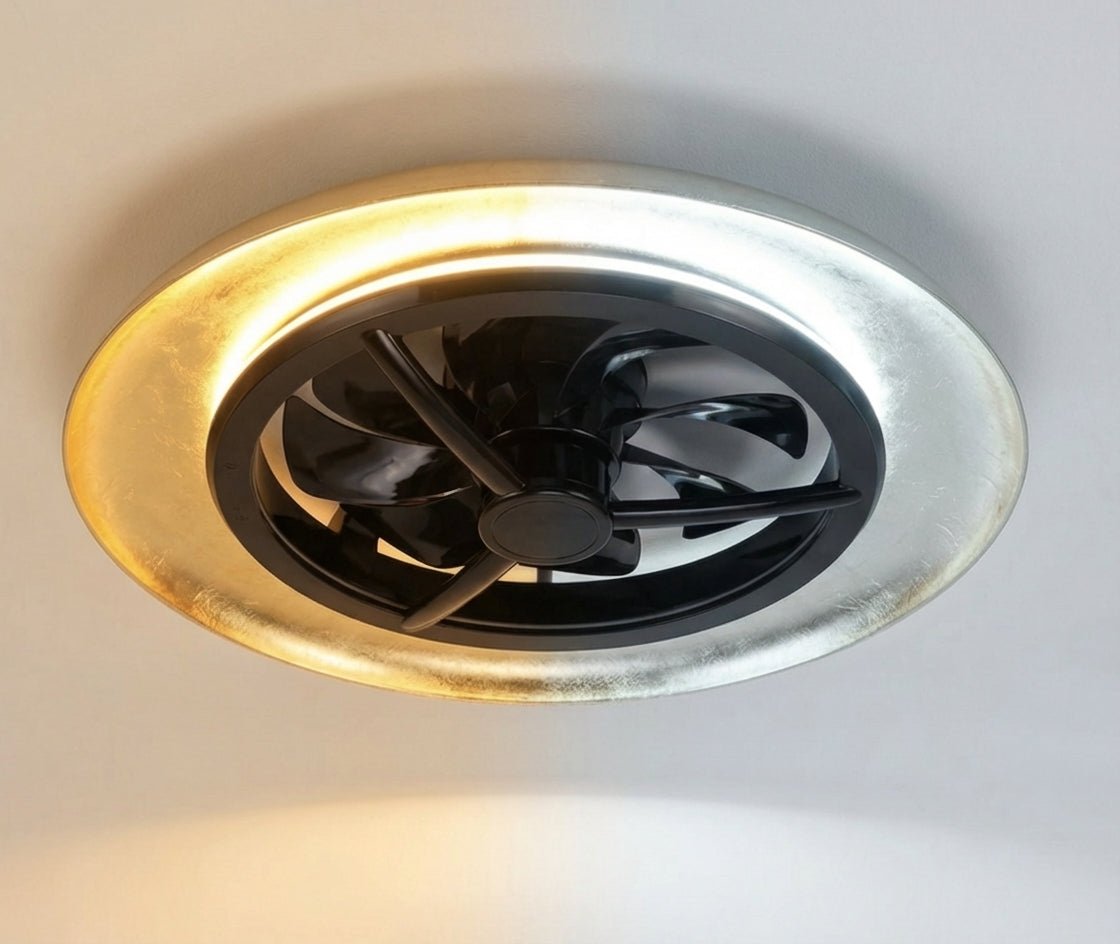 LED's Light Plafondventilator met lamp Goud met Zwart 55W 4300lm 1800K/4000K 55cm Plafondventilatoren LED.nl