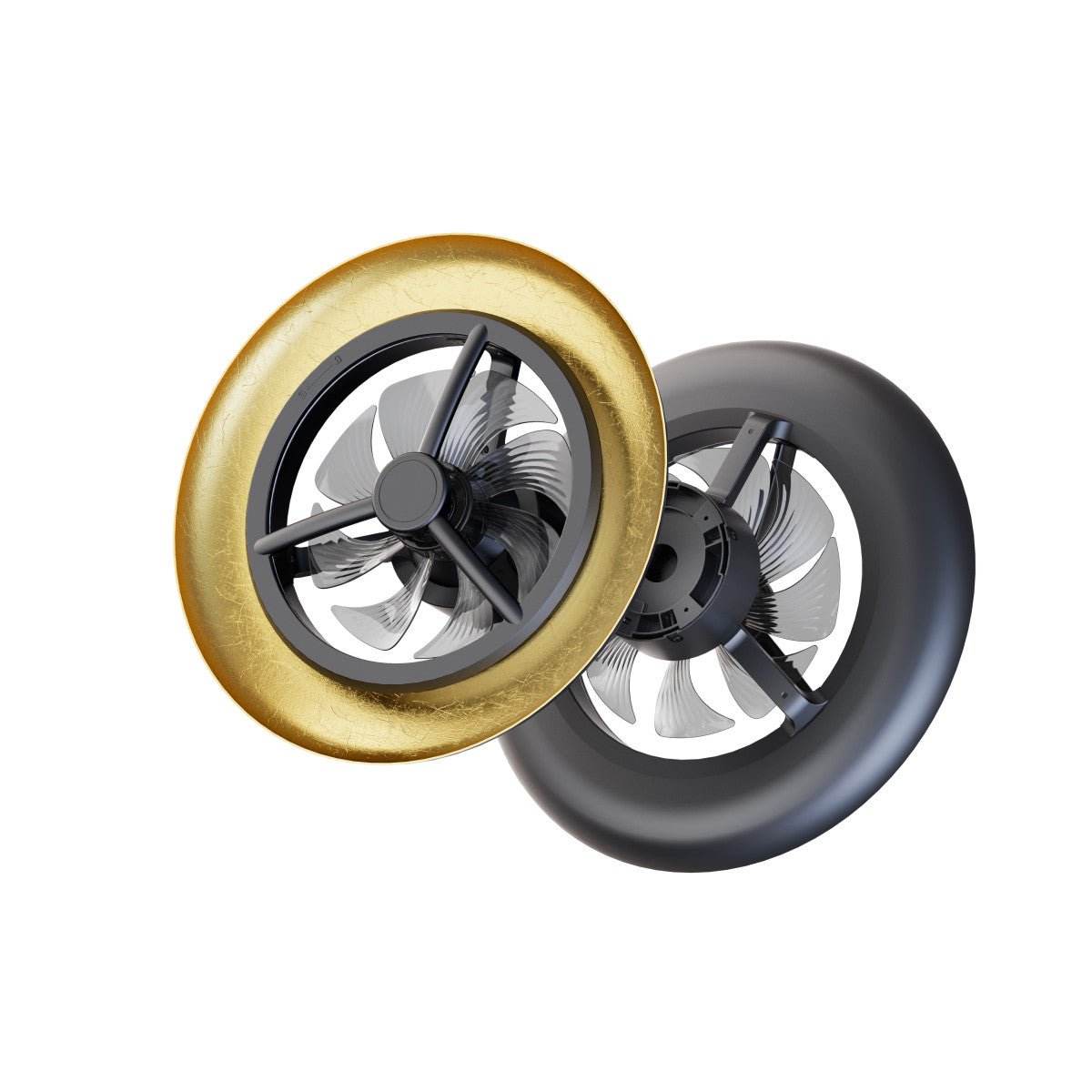 LED's Light Plafondventilator met lamp Goud met Zwart 55W 4300lm 1800K/4000K 55cm Plafondventilatoren LED.nl