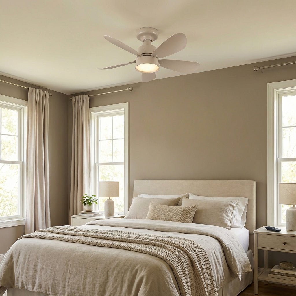 LED's Light Plafondventilator met lamp Taupe 25W 2600lm 2200K/6500K Plafondventilatoren LED.nl