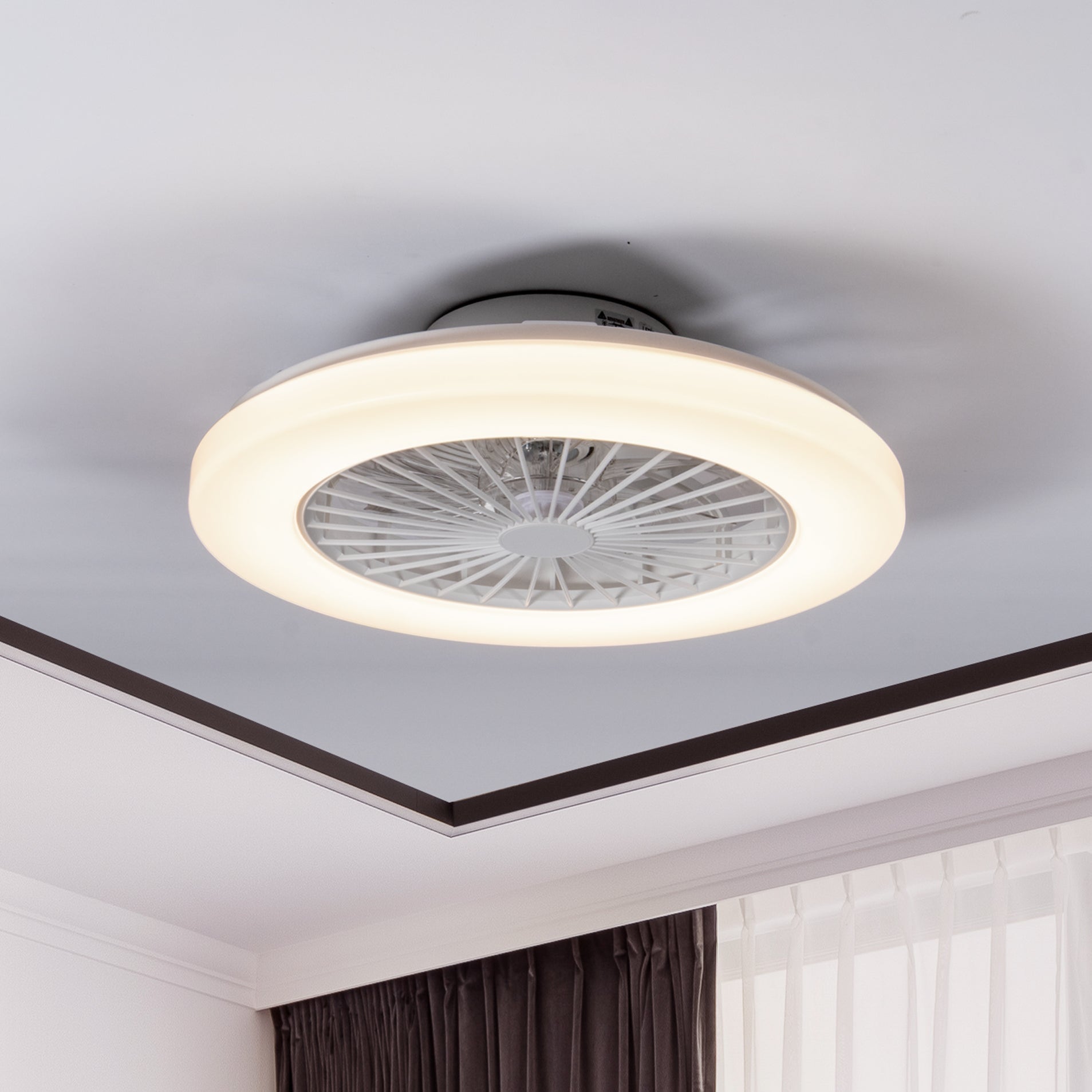 LED’s Light plafondventilator met verlichting 48 cm – Ventilatiesnelheid en bediening met afstandsbediening - Wit - LED.nl