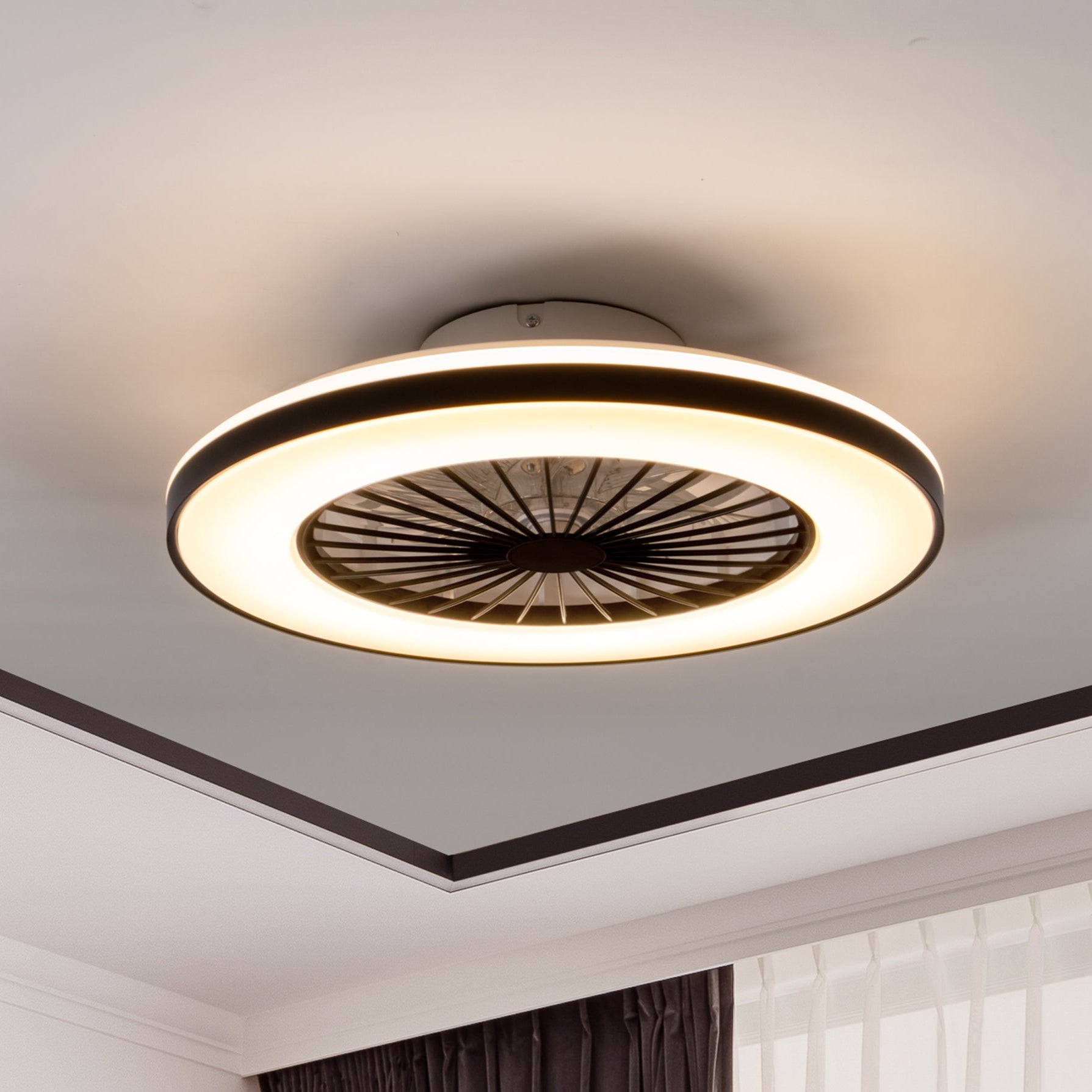 LED’s Light plafondventilator met verlichting 48 cm – Ventilatiesnelheid en bediening met afstandsbediening - Zwart - LED.nl