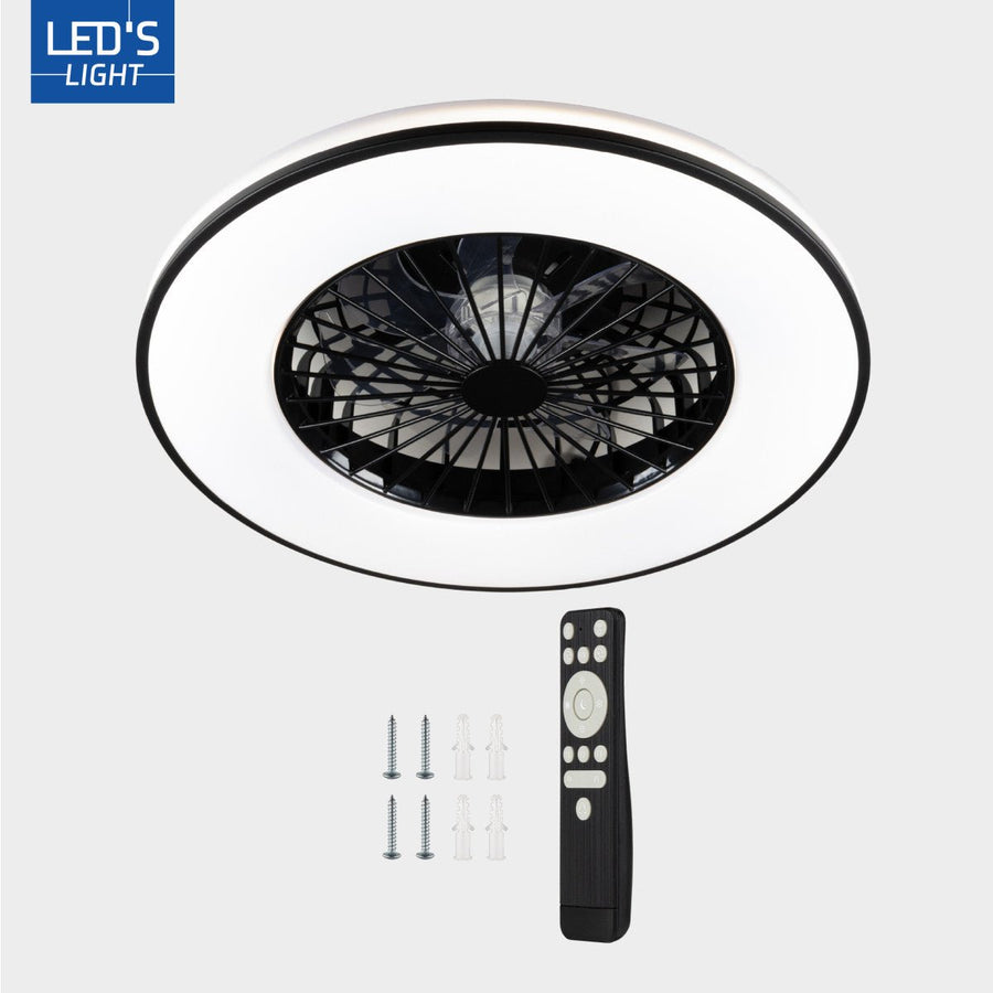 LED-Deckenventilator mit Beleuchtung, Schwarz – 48,5 cm - LED.de