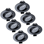 LED's Light PRO - 6 PACK - downlight inbouwspot Ø 68mm - Kantelbaar - Spatwaterdicht - Dim to Warm - Zwart - LED.nl