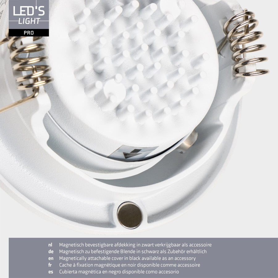 6 PACK - LED's Light PRO Inbouwspot 68 mm - Indoor & Outdoor - 3 lichtkleuren - Dimbaar licht - Wit Inbouwspots LED.nl