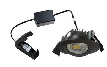 LED's Light Pro Einbaustrahler, dimmbar bis warmweiß, 5 W, 350 lm, 2700 K – 1800 K, Schwarz, inkl. Treiber, Schutzart IP54 - LED.de