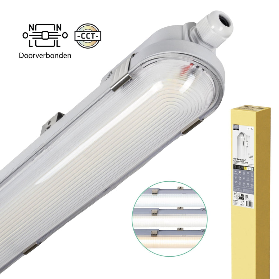LED's Light Pro Leuchtstoffröhre mit LED-Streifen, 180 lm/W, 39 W, 150 cm, 7020 lm, 3000 K/4000 K/6500 K, Schutzart IP65, IK08 - LED.de