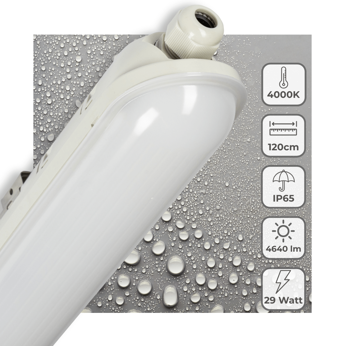 LED's Light Pro LED TL armatuur compleet 120 cm - Waterdicht - 4640 lm - LED.nl