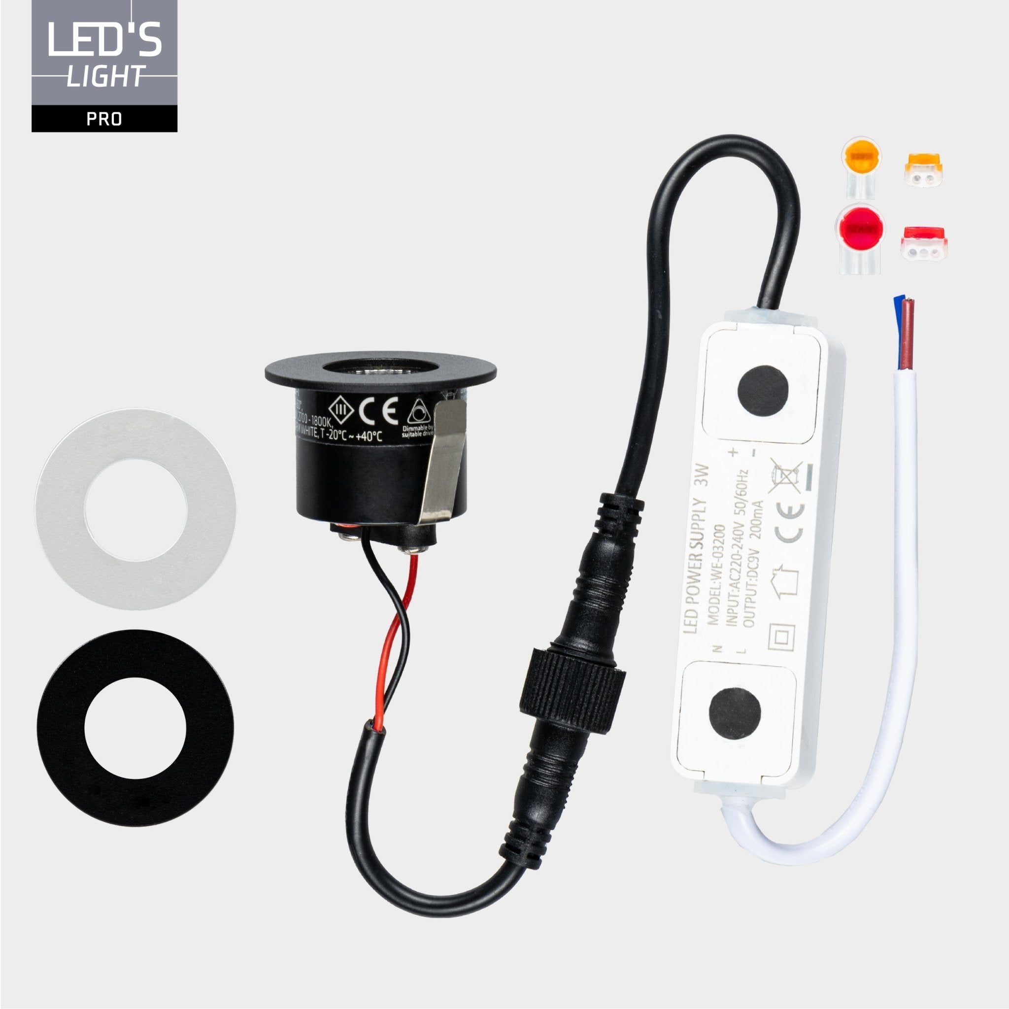 LED's Light PRO mini inbouwspot 3 cm - Voor overkapping, veranda's en inbouwplafonds - Dimbaar - Grijs - LED.nl