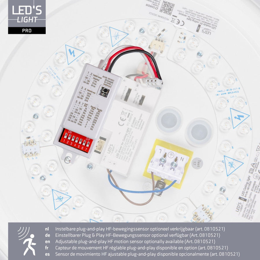 LED's Light Pro Plafondarmatuur - 16W 1920lm 2700K/3000K/4000K/5000K/6000K - Ø350mm IP54 IK08 Vermogen verstelbaar Plafondlampen LED.nl
