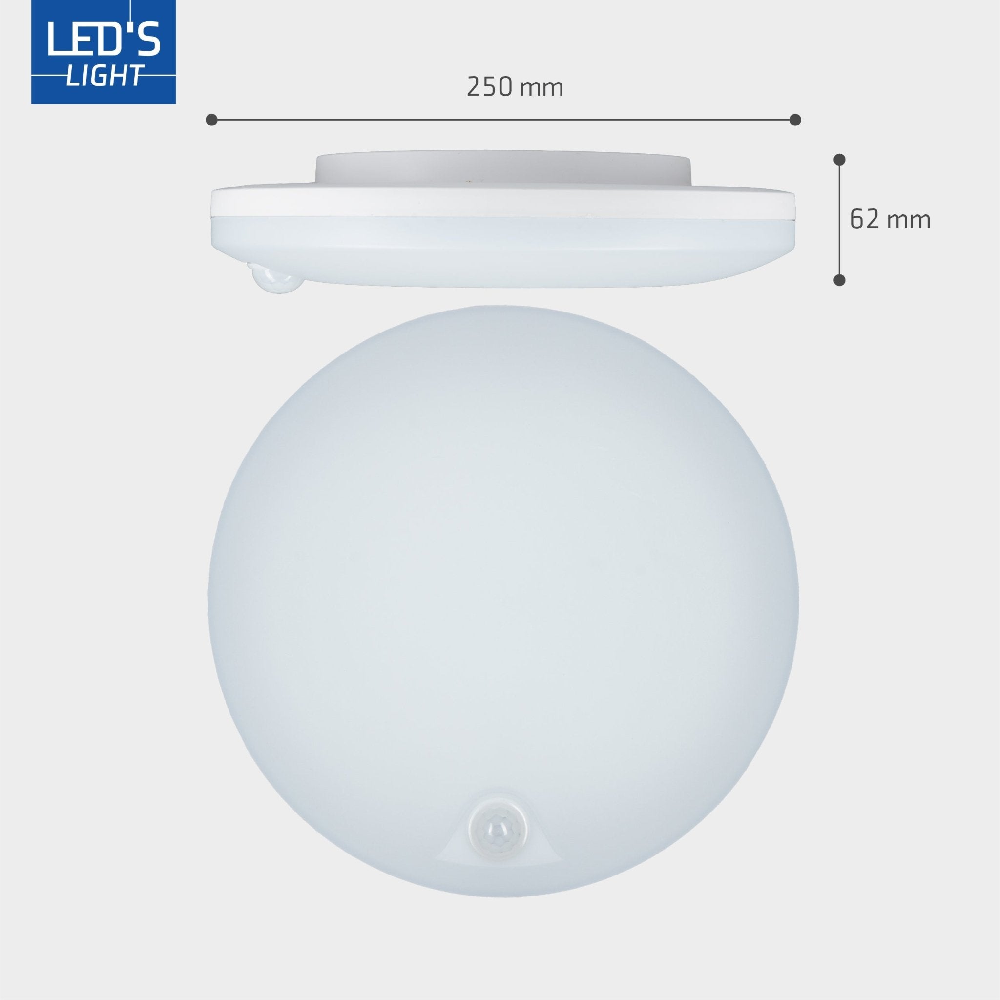 LED's Light Pro Plafondlamp met sensor - Bewegingssensor en schemersensor - 6 standen - 25 cm - LED.nl