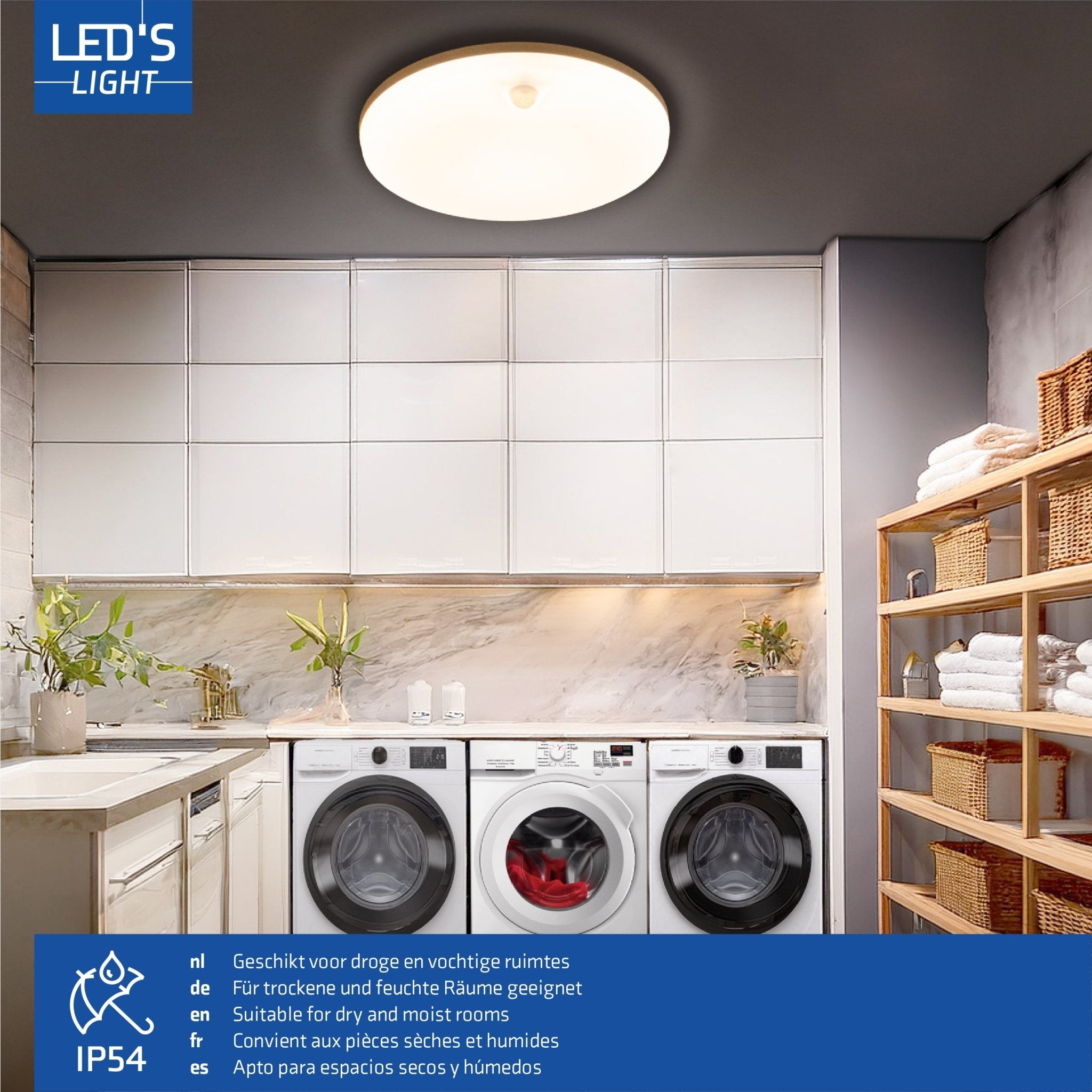 LED's Light Pro Plafondlamp met sensor - Bewegingssensor en schemersensor - 6 standen - 25 cm - LED.nl