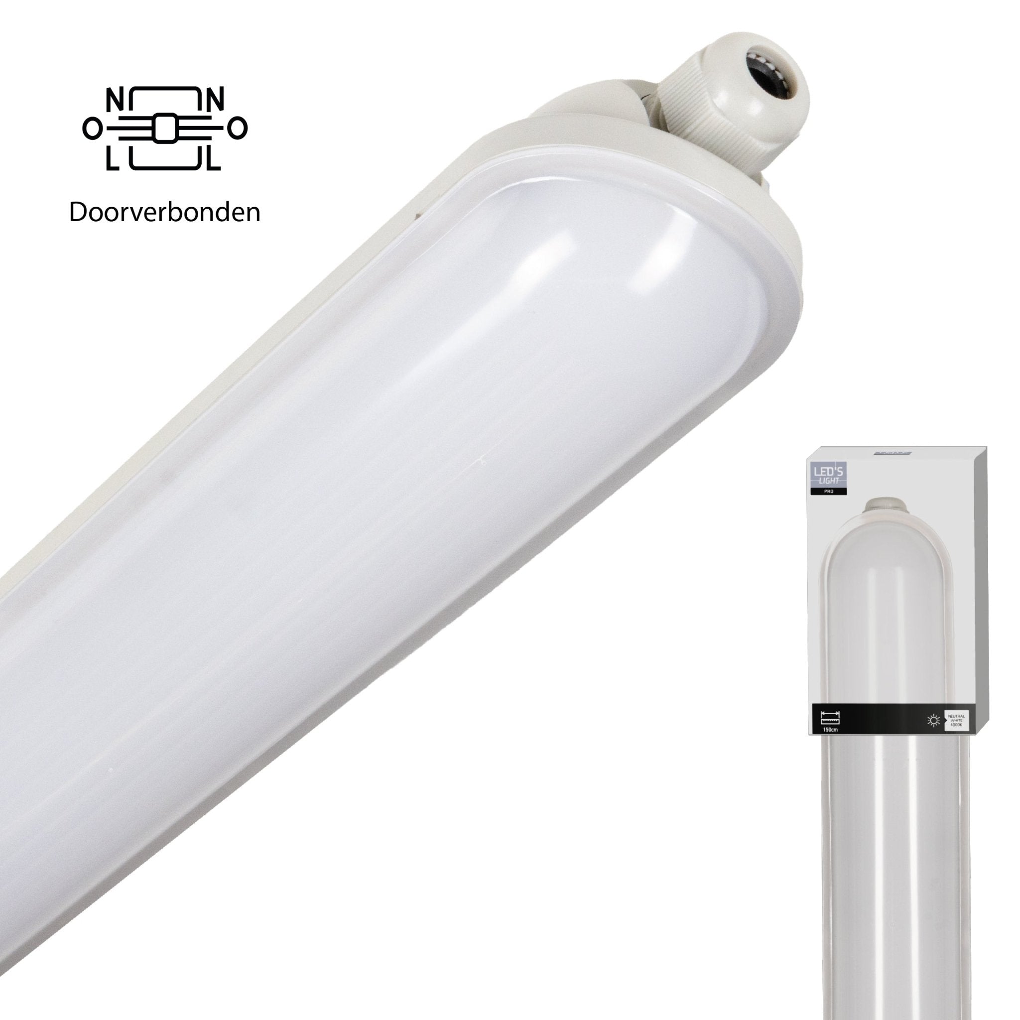 LED's Light Pro Premium Koppelbaar LED TL armatuur 40W 150cm 6400lm 4000K 160lm/w TL verlichting LED.nl