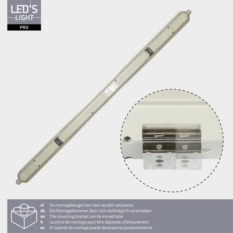 4 PACK - LED's Light Pro Koppelbaar LED TL armatuur compleet 120 cm - Waterdicht - 4640 lm 29W 4000K 160lm/w TL verlichting LED.nl