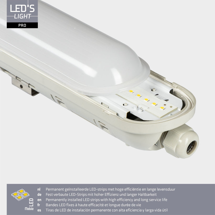4 PACK - LED's Light Pro Koppelbaar LED TL armatuur compleet 120 cm - Waterdicht - 4640 lm 29W 4000K 160lm/w TL verlichting LED.nl
