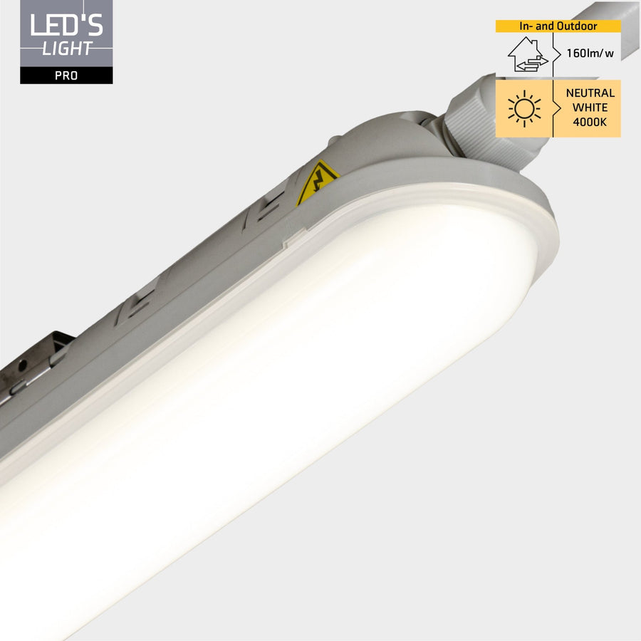 4 PACK -LED's Light Pro TL armatuur compleet 60 cm - Koppelbaar - IP65 Waterdicht - 2400 lm - 15W - 160lm/w LED.nl