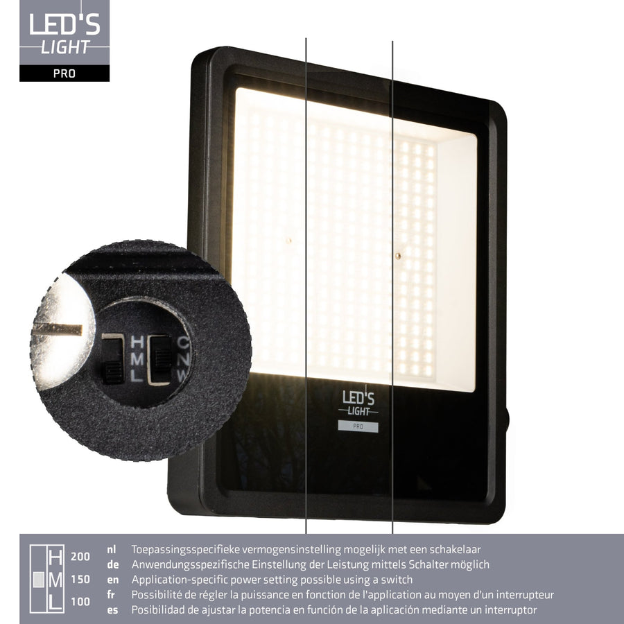 LED-Flutlicht Light Pro Premium 25500lm – Farbtemperatur – Leistungsstufenwahl – 6 Lichtmodi – Wasser- und rostbeständig – 200W - LED.de