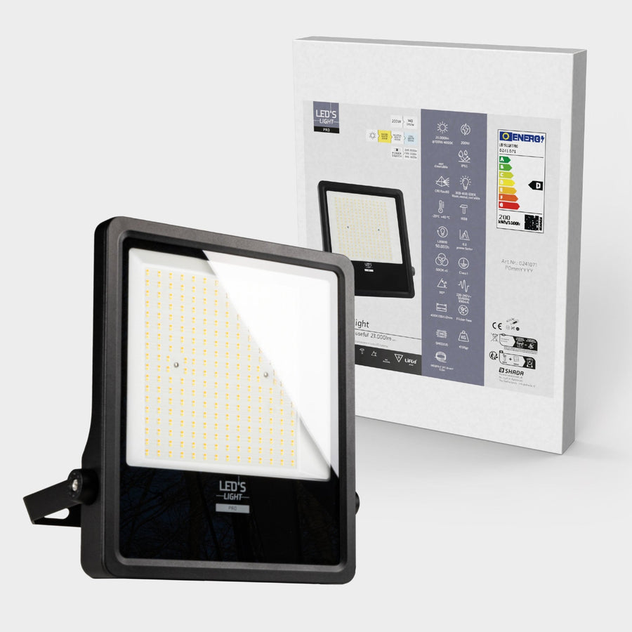 LED-Flutlicht Light Pro Premium 25500lm – Farbtemperatur – Leistungsstufenwahl – 6 Lichtmodi – Wasser- und rostbeständig – 200W - LED.de