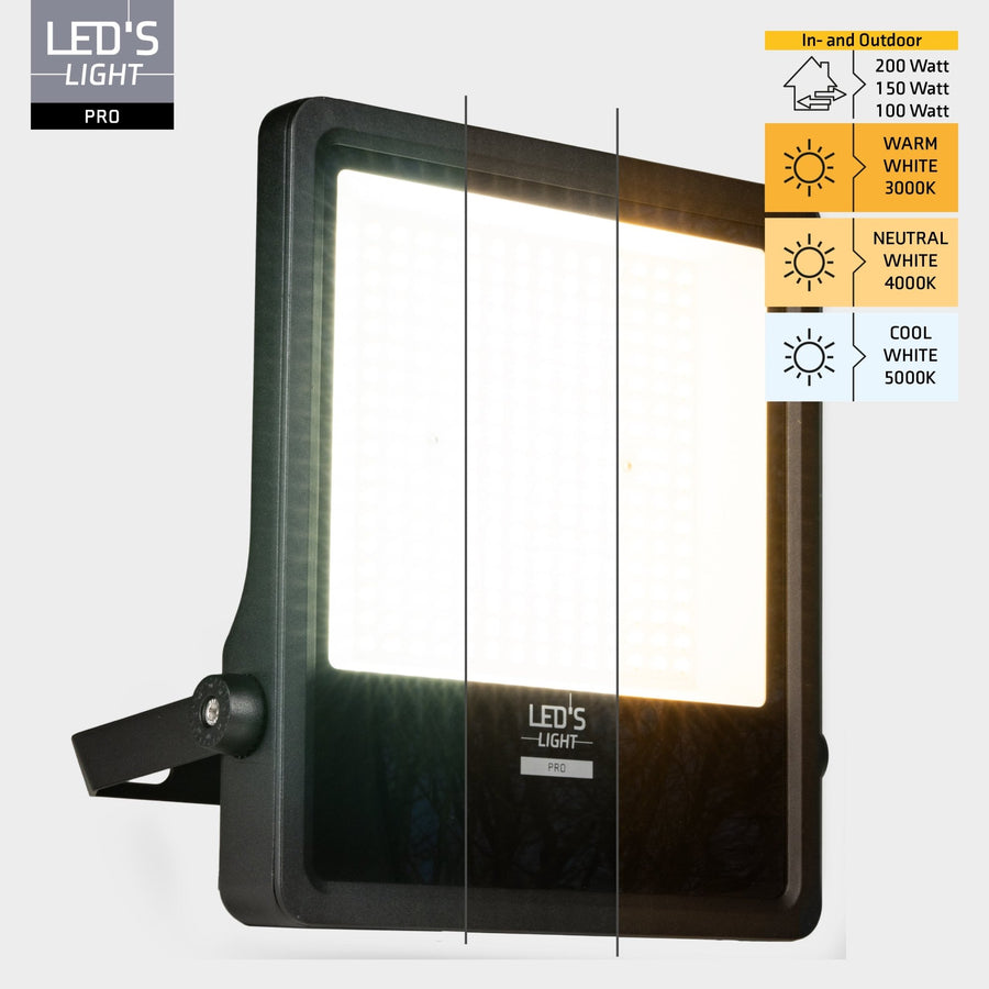 LED-Flutlicht Light Pro Premium 25500lm – Farbtemperatur – Leistungsstufenwahl – 6 Lichtmodi – Wasser- und rostbeständig – 200W - LED.de
