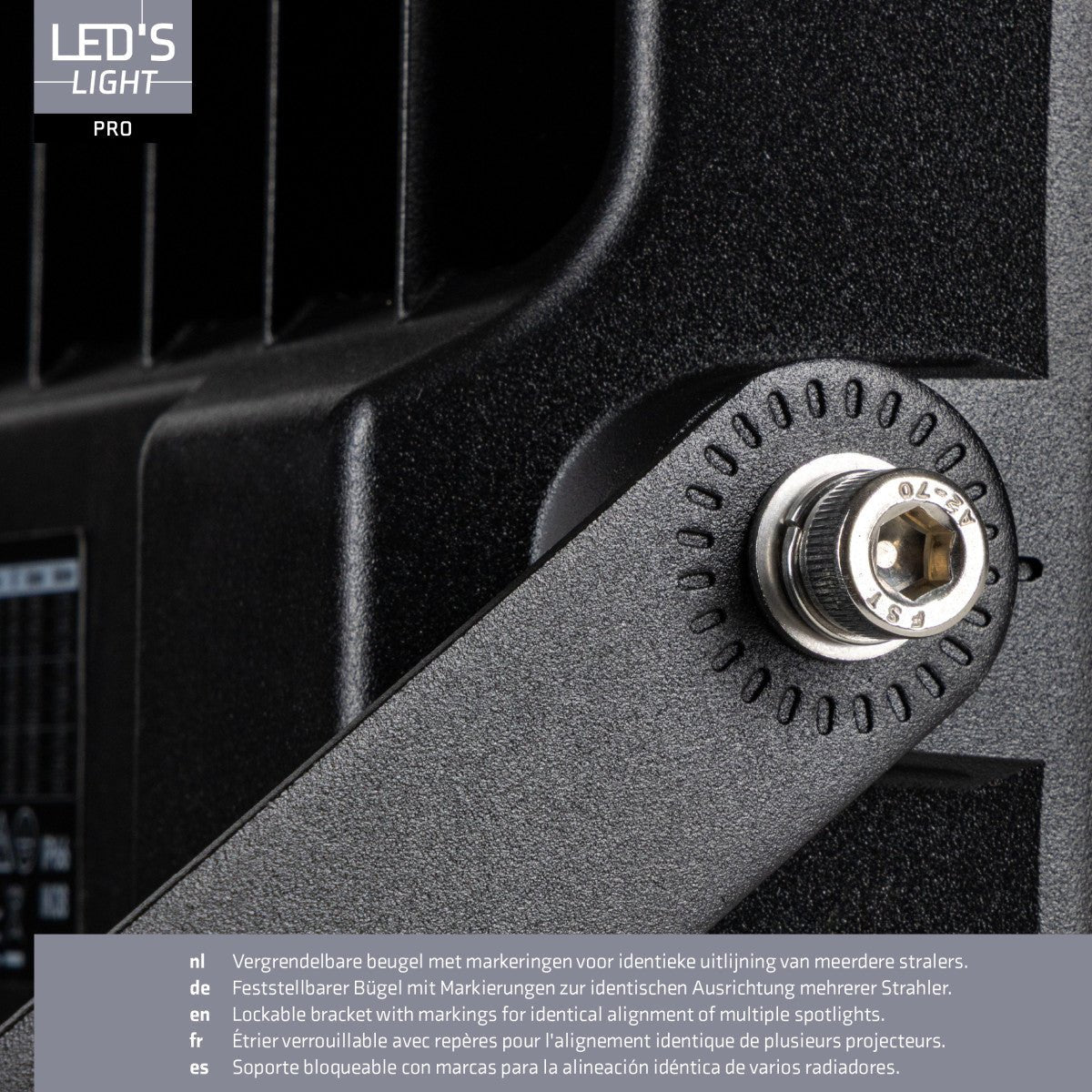 LED's Light pro Schijnwerper floodlight - CCT - 100W 14000lm 3000K/4000K/5000K - Sosen voeding - Zwart - IP66 IK08 Vermogen verstelbaar Schijnwerpers LED.nl