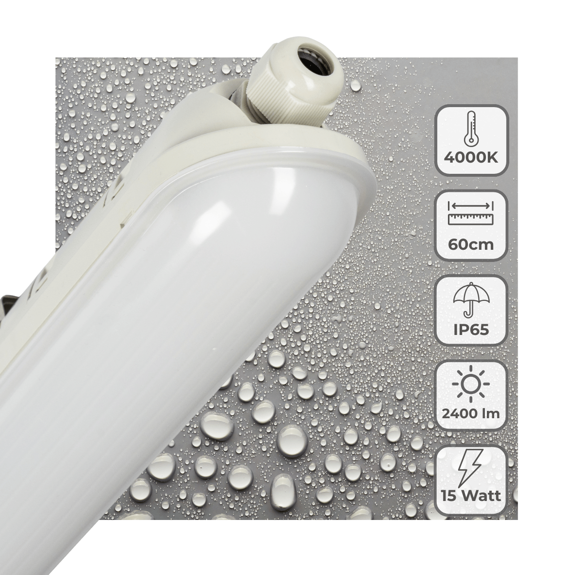 LED's Light Pro TL armatuur compleet 60 cm - Waterdicht - 2400 lm - LED.nl