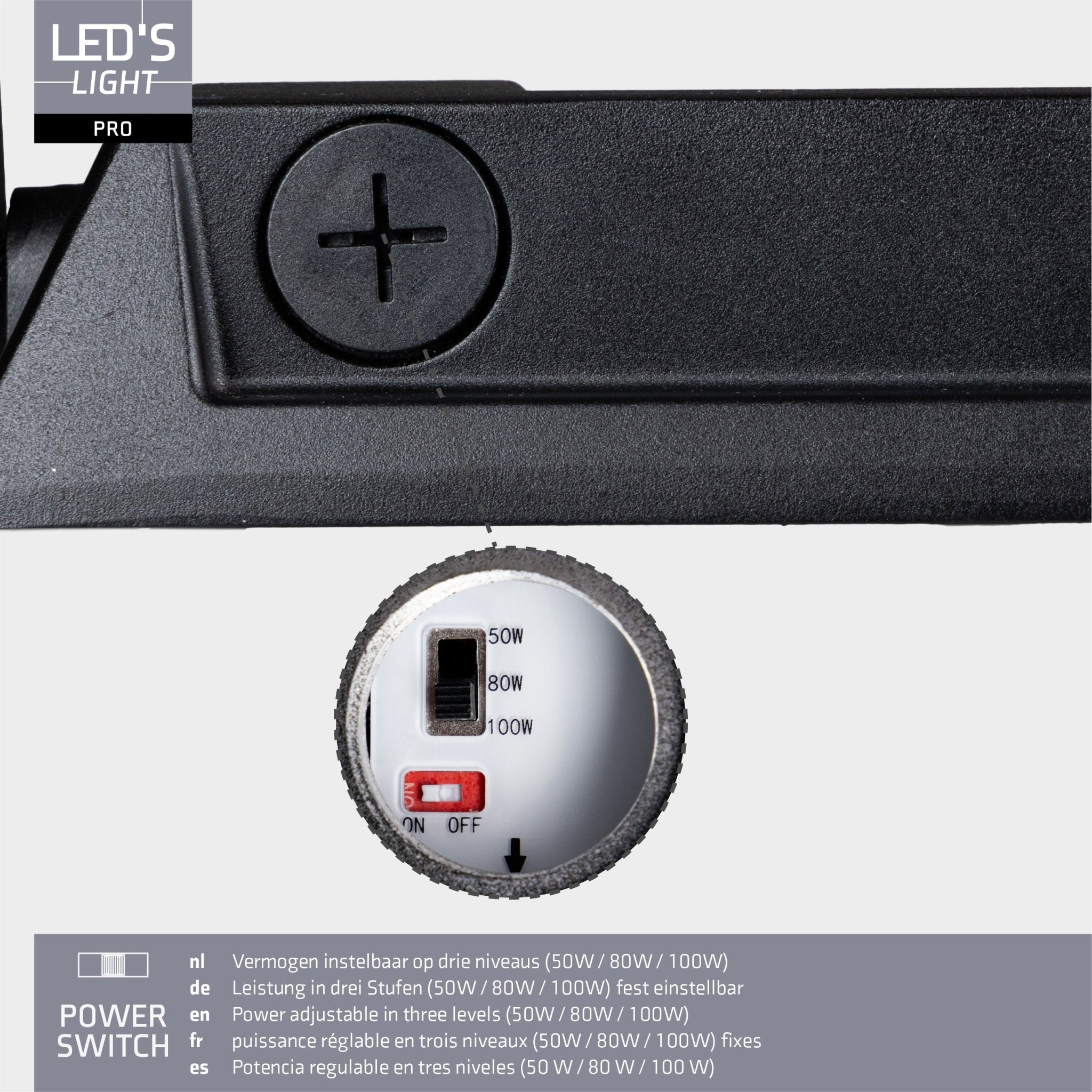 LED's Light Professionele LED Schijnwerper 18500 - 3 lichtstanden - Waterdicht - 100 watt - LED.nl
